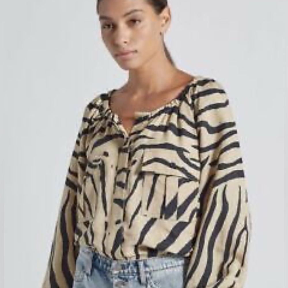 Current/Elliot Zebra Print Blouse 0